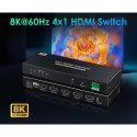 PremiumCord HDMI switch 4:1 support 8K@60Hz,4K@120Hz, 1080P, HDR, button and remote control