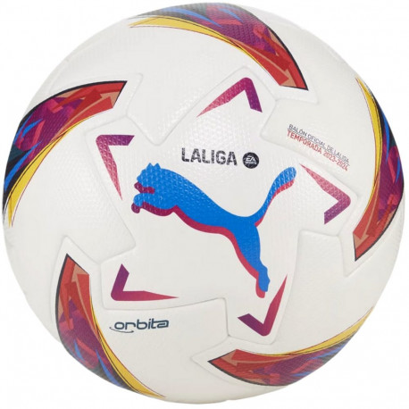 Piłka nożna Puma Orbita LaLiga 1 FIFA Quality biało-czerwono-niebieska 84106 01 5