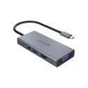 Orico 5-in-1 Adapter Hub, HDMI 4K + USB 3.0 + VGA + AUX + USB-C PD 60W