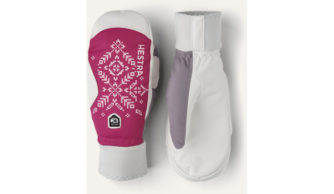  Hestra women's mittens XC Primaloft 7, white/pink