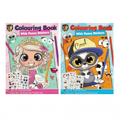 Värviraamat A4, 24 lehte + kleepsud