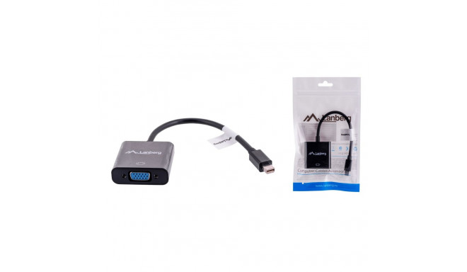 Lanberg AD-0006-BK video cable adapter 0.2 m VGA (D-Sub) Mini DisplayPort Black