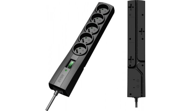 Ever Classic surge protection power strip, 5 sockets, 5 m, black (T/LZ09-CLA050/0000)