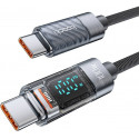 Toocki Type C to Type C Cable 100W PD Blue, 2m, with display Toocki Type C to Type C Cable 100W PD Blue, 2m, with display