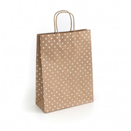 Kinkekott Kraft Gold Dots - eri suuruses