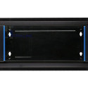 Wall cabinet 4U 600x600 black glass door