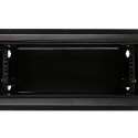 Wall cabinet 4U 600x600 black glass door