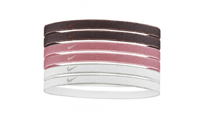Opaski na włosy Nike Swoosh Sport 6 szt. kremowe, brązowe N1002008125OS