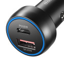Choetech TC0014 USB-C USB-A PD 60W autonabíječka s LED podsvícením - černá