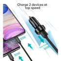 Choetech TC0014 USB-C USB-A PD 60W autonabíječka s LED podsvícením - černá