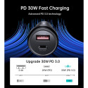 Choetech TC0014 USB-C USB-A PD 60W autonabíječka s LED podsvícením - černá