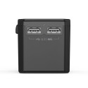Choetech PD6045 USB-C USB-A 45W GaN cestovní nabíječka se zástrčkami US EU UK AU – černá