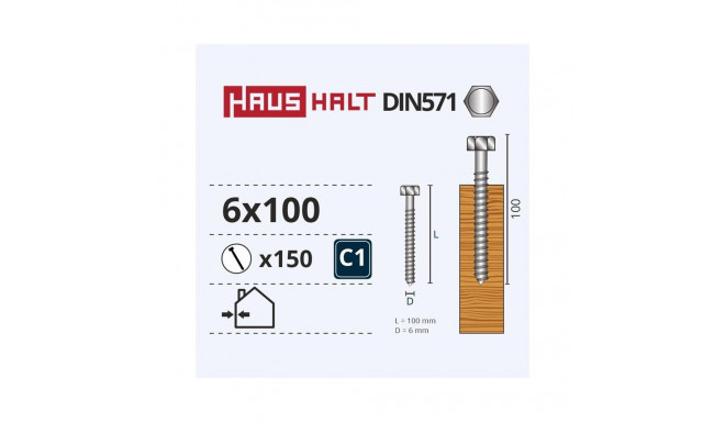 CHIPBOARD SCREW DIN571 6.0X100 WHITE ZN