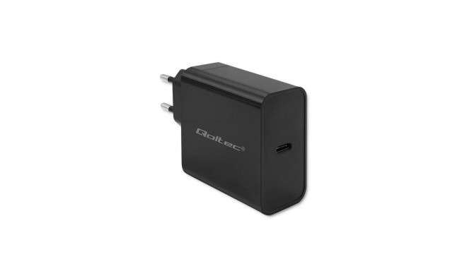 Qoltec 52379 must superkiire PD laadija | 1xUSB-C | 65W | 5-20V | 3-3.25A