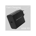 Qoltec 52379 Super Quick PD Charger | 1xUSB-C | 65W | 5-20V | 3-3.25A | Black