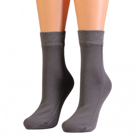 SOKISAHTEL EEVI hallid sädeleva äärega sokid 444