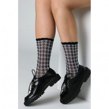 SOKISAHTEL VERSAY must-valged õhukesd sokid 444