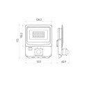 LED line LITE Floodlight PHOTON 30W 4000K 3000lm with motion sensor, IP65