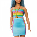 Doll Barbie Fashionistas Long blue hair