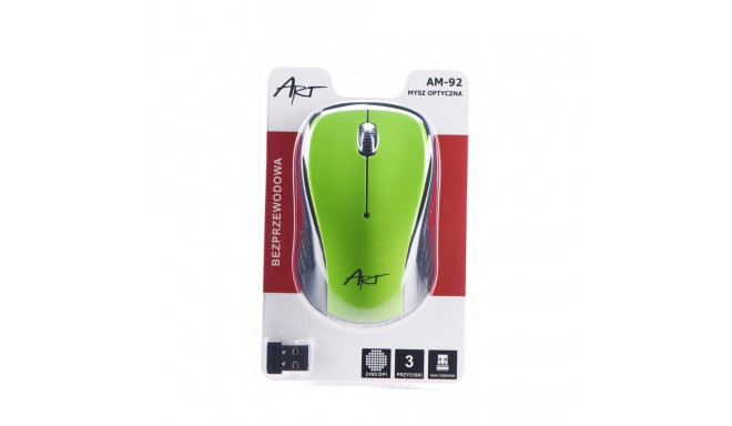 ART wireless computer mouse 2400 dpi AM-92 green