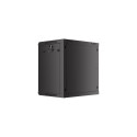 RACK CABINET 19" WALL-MOUNT 12U/600X450 WITH PERFORATED DOOR BLACK LANBERG (FLAT PACK)