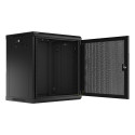 RACK CABINET 19" WALL-MOUNT 12U/600X450 WITH PERFORATED DOOR BLACK LANBERG (FLAT PACK)