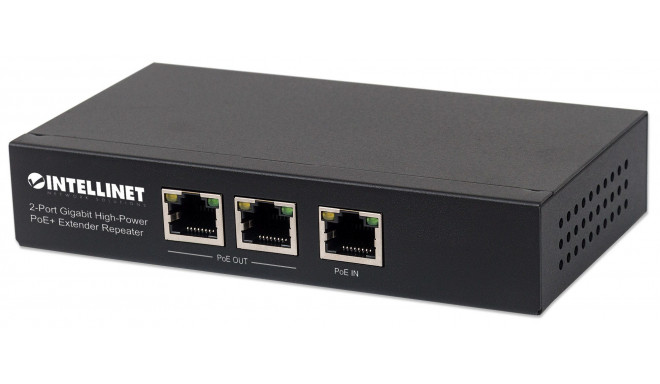 Intellinet 2-porti gigabit kõrge võimsusega PoE+ pikendaja kordaja, IEEE 802.3at/af Power over Ether