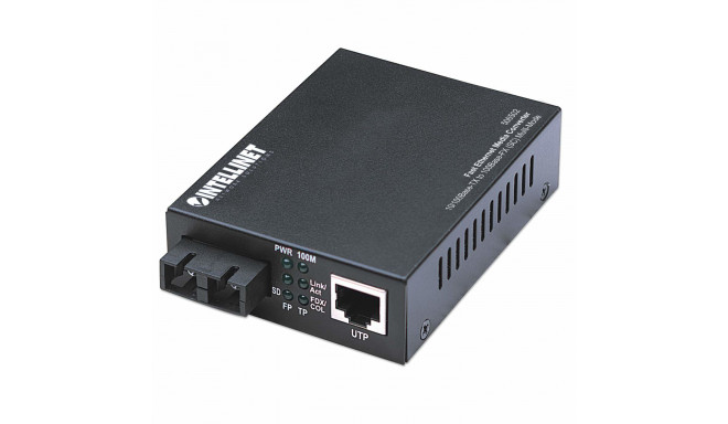 Intellinet Fast Ethernet meediakonverter, 10/100Base-Tx to 100Base-Fx (SC) mitmerežiimiline, 2 km (1