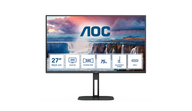 AOC V5 Q27V5C 68.6 cm (27") 2560 x 1440 pixels Quad HD LED Black