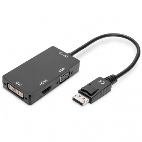 "DIGITUS DisplayPortkonverterkabel DP->HDMI+DVI+VGA 0.2m"