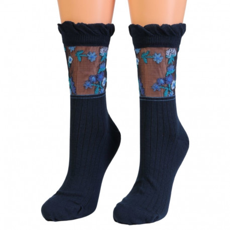 SOKISAHTEL ASHER tumesinised lillelised sokid 444