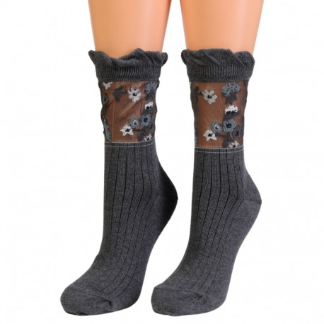 SOKISAHTEL ASHER tumehallid lillelised sokid 444