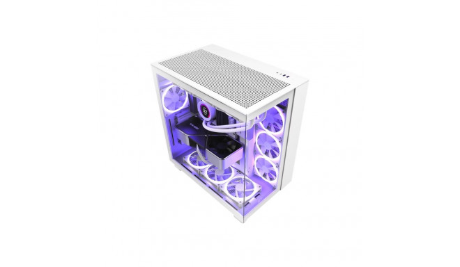 NZXT PC case H9 Flow Midi tower window white