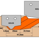 HW KNIFE (PROFILE D2) 20X20X2