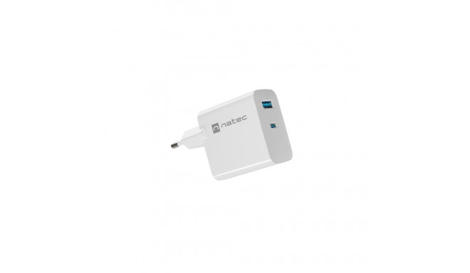 USB CHARGER NATEC RIBERA GAN 1X USB-A + 1X USB-C 65W WHITE
