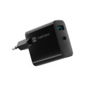 USB CHARGER NATEC RIBERA GAN 1X USB-A + 1X USB-C 65W BLACK
