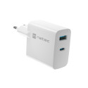 USB CHARGER NATEC RIBERA GAN 1X USB-A + 1X USB-C 45W WHITE