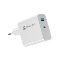 USB CHARGER NATEC RIBERA GAN 1X USB-A + 1X USB-C 45W WHITE