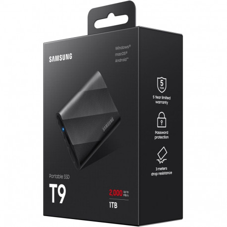 "1TB Samsung Portable T9 USB 3.2 Gen2 Black retail"