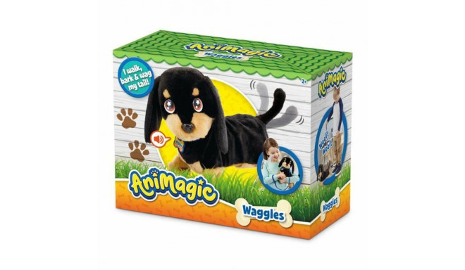 Fluffy toy Animagic Waggles on the go with sound Brown