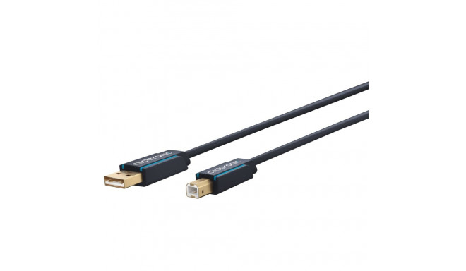 ClickTronic HQ OFC USB2.0 cable, A-B, gold plated, 3m