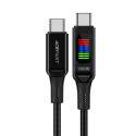 Acefast C7-03 USB-C USB-C 100W 1,2m kabel s displejem - černý
