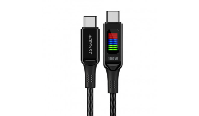 Acefast C7-03 USB-C USB-C 100W 1.2m cable with display - black