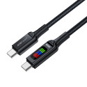 Acefast C7-03 USB-C USB-C 100W 1,2m kabel s displejem - černý