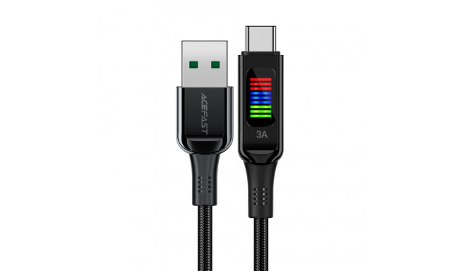 Acefast C7-04 USB-A USB-C 60W 1.2m cable with display - black