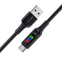 Acefast C7-04 USB-A USB-C 60W 1,2m kabel s displejem - černý