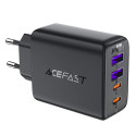 Acefast A61 PD 45W GaN nabíječka 2 x USB-C + 2 x USB-A se 4 porty - černá