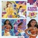 2 Pužļu Komplekts Princesses Disney Bella + Vaiana 25 Daudzums