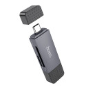 HOCO card reader 2in1 USB A + Type C 3.0 metal gray