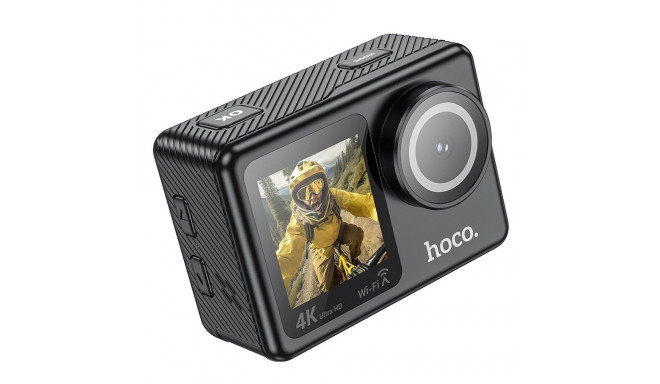 HOCO sports camera with dual screen 1,3" + 2" 4K/30fps DV101 black